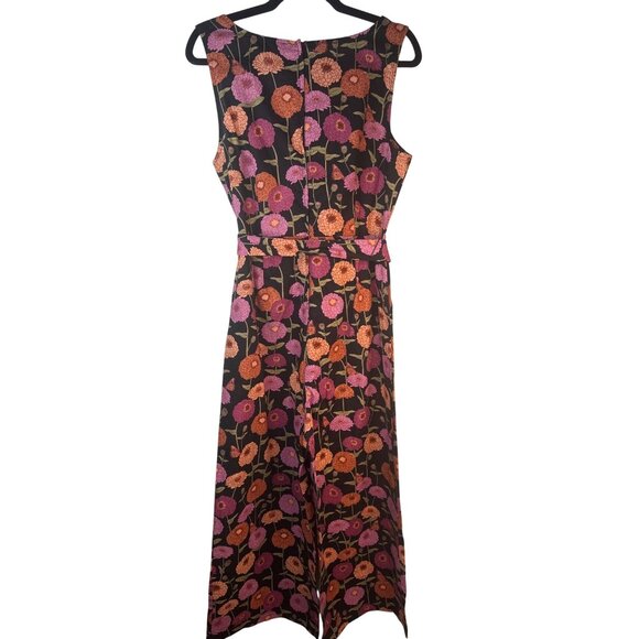 Princess Highway Floral Size 8 Linen Blend Jumpsuit Belt Black Multicolor NWT - Picture 10 of 13